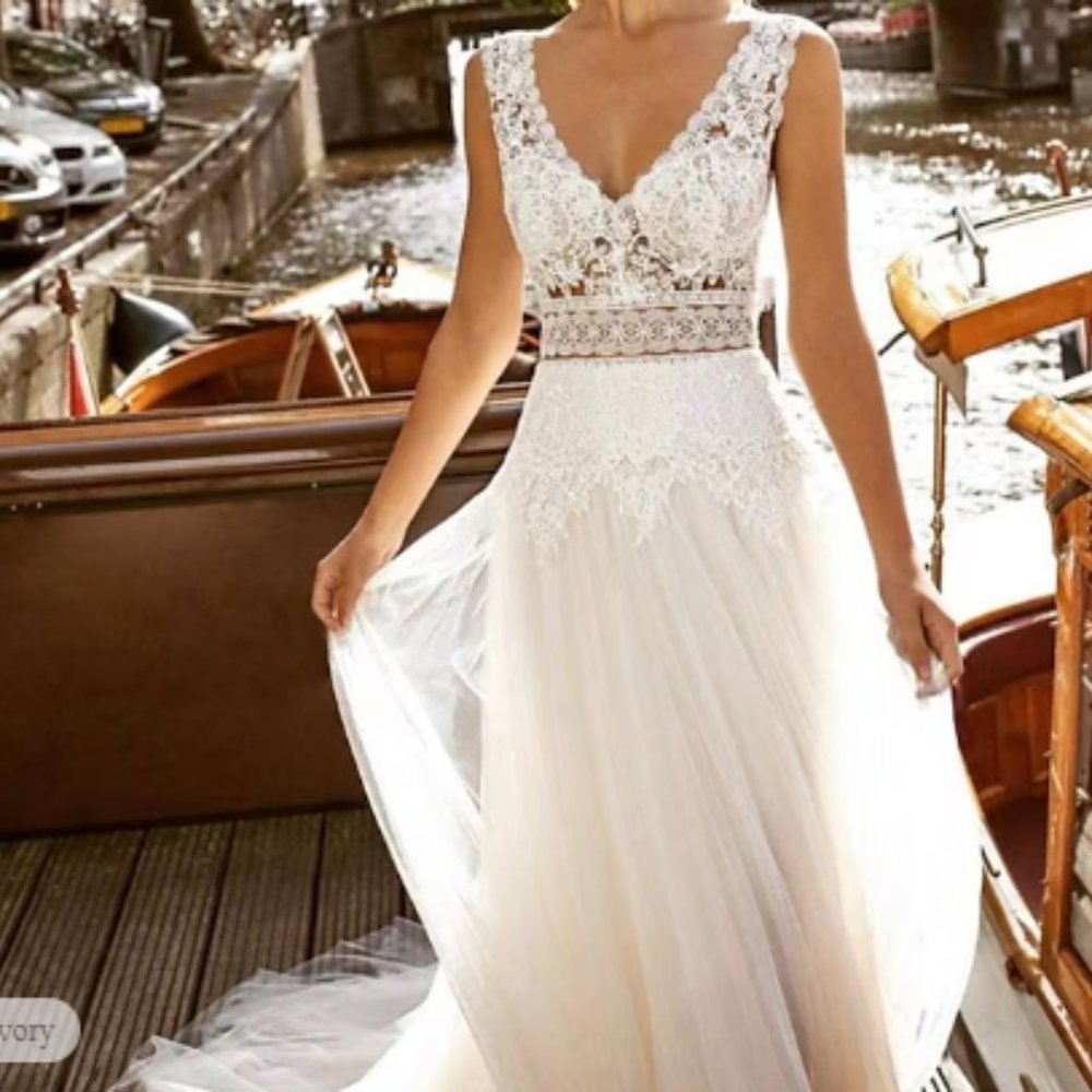 Beach Boho Wedding Dress - A-Line